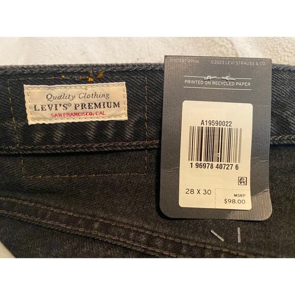 NWT LEVI'S JEANS 28 PREMIUM 90S 501 BLACK FADED BAGGY STRAIGHT FIT STITCH SCHOOL - Picture 5 of 16